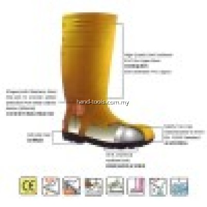 MR.MARK MK-SSS-9400 PVC Safety Rain Shoes (YLW) MR.MARK MK-SSS-9400 PVC Safety Rain Shoes (YLW)
